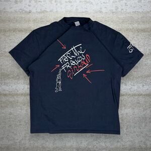 Vintage Y2K MFG Girbaud Shirt Mens L Navy Blue Cotton Short Sleeve